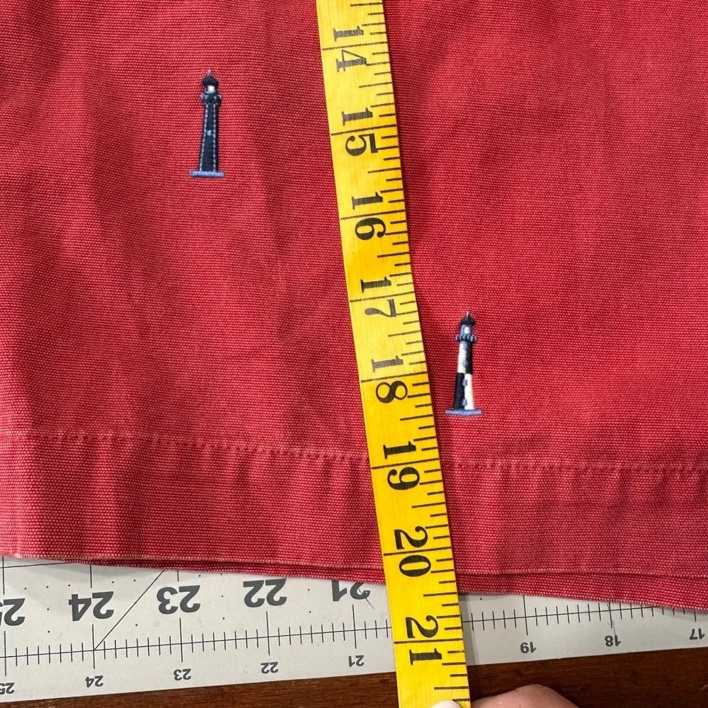 Brooks‎ Brothers Chino Shorts sz 36 Red Embroidered Lighthouse Nautical Preppy